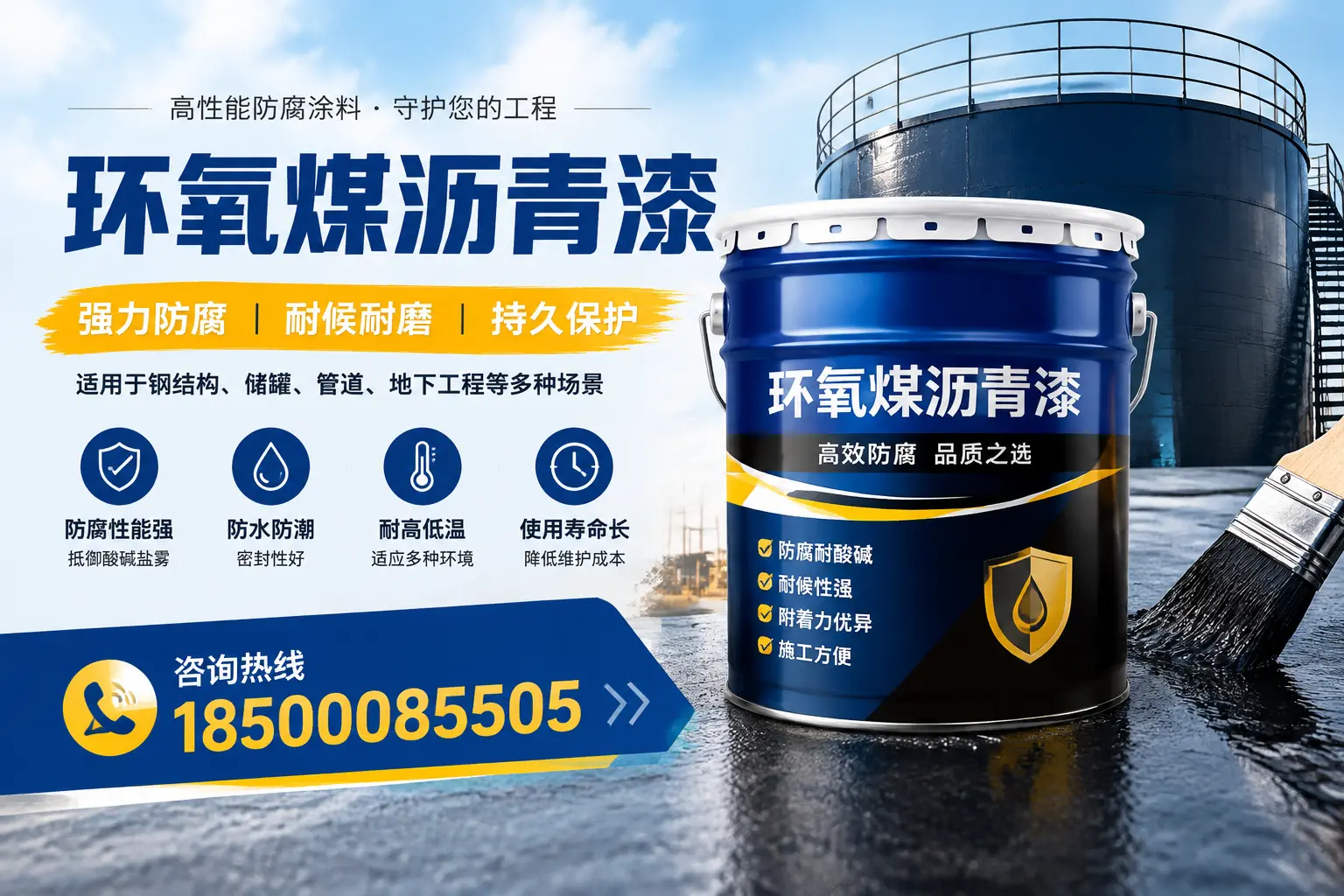 环氧煤沥青漆在工业中的应用，临高企业的选择